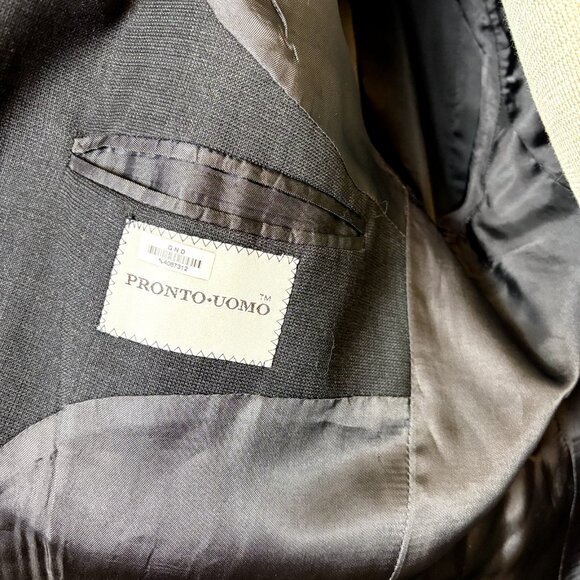 Pronto Uomo Sport Coat Blazer Natural Stretch Men's 48 XL Brown Wool Suit Jacket - Picture 8 of 12